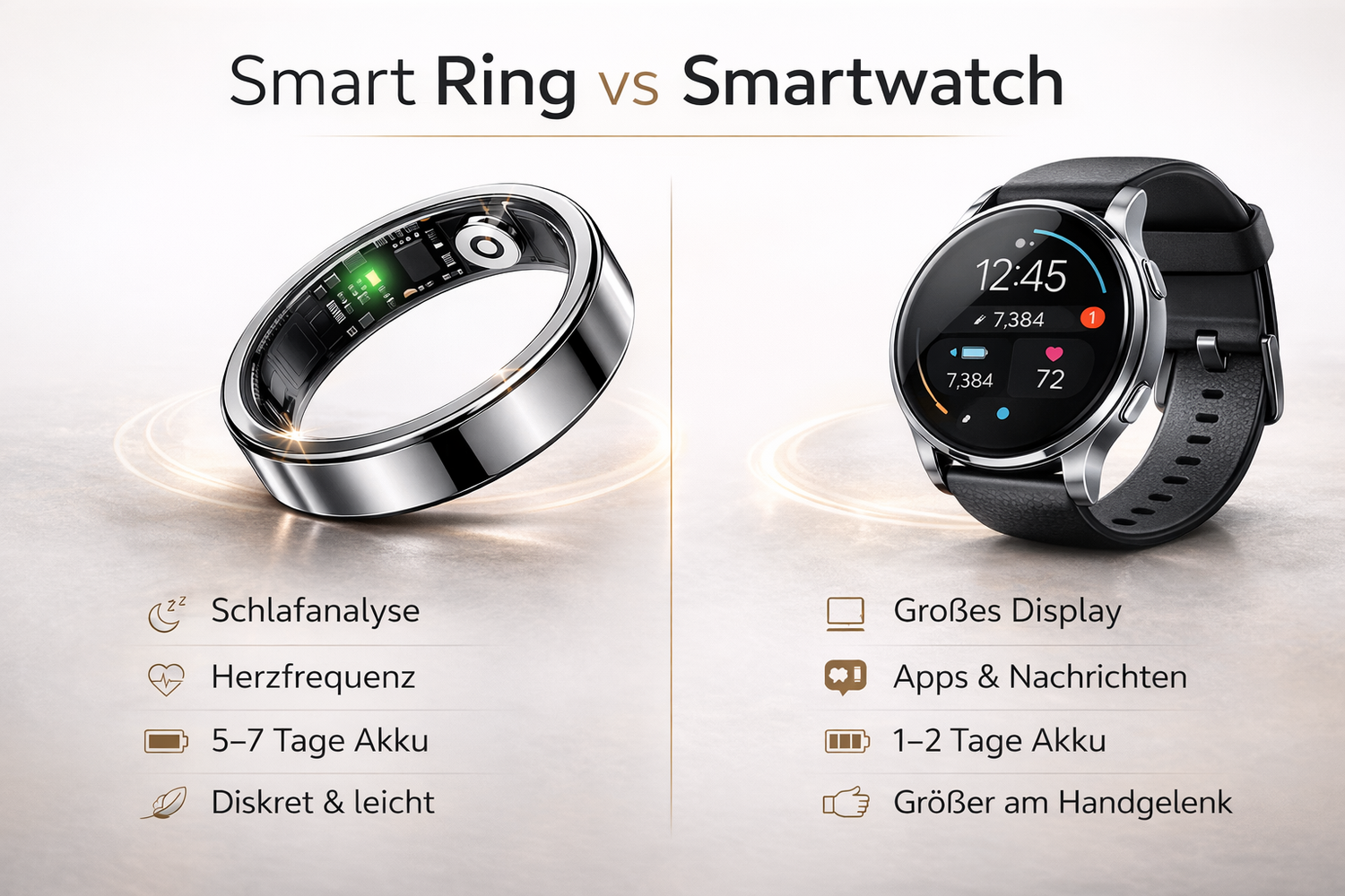 Smart Ring vs Smartwatch – Welche Technologie ist besser für deine Gesundheit?