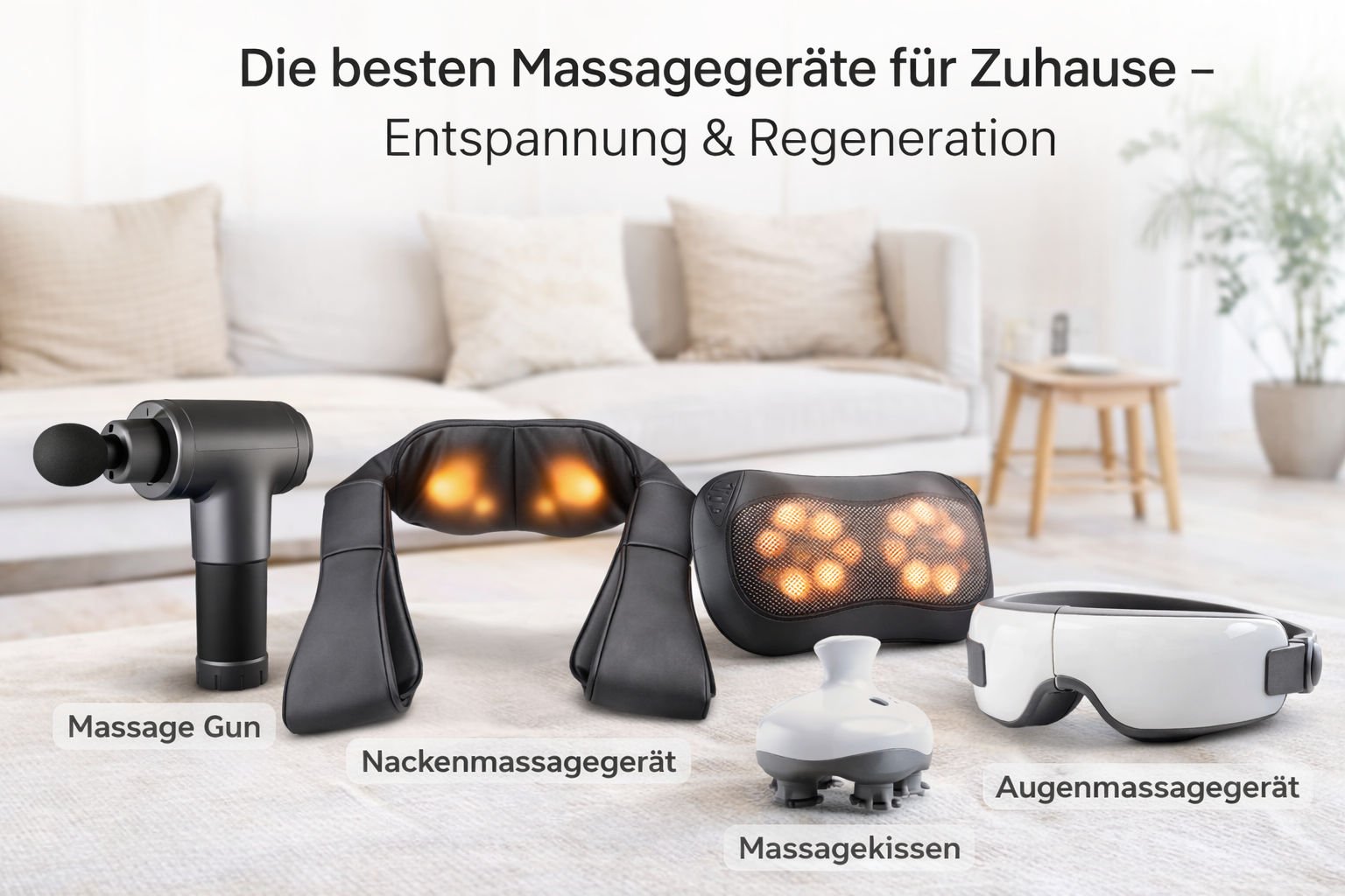 Massagegeräte für Zuhause – Massage Gun, Nackenmassagegerät und Massagekissen für Entspannung und Muskelregeneration