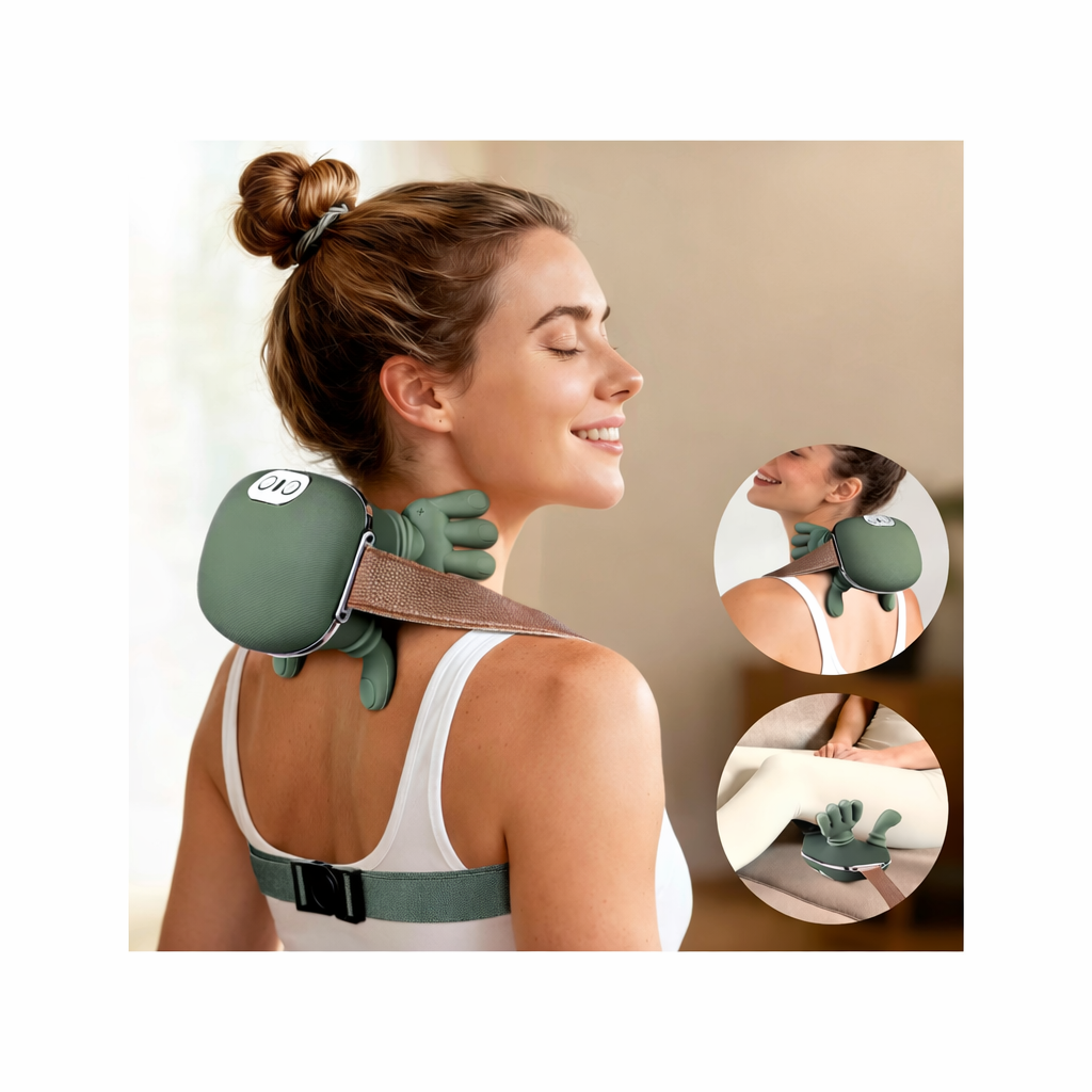 4D Bionic Finger Nacken- und Schulter-Massagegerät – Kabelloser Shiatsu Tiefenmassage-Relaxer für Nacken, Schultern & Trapezius