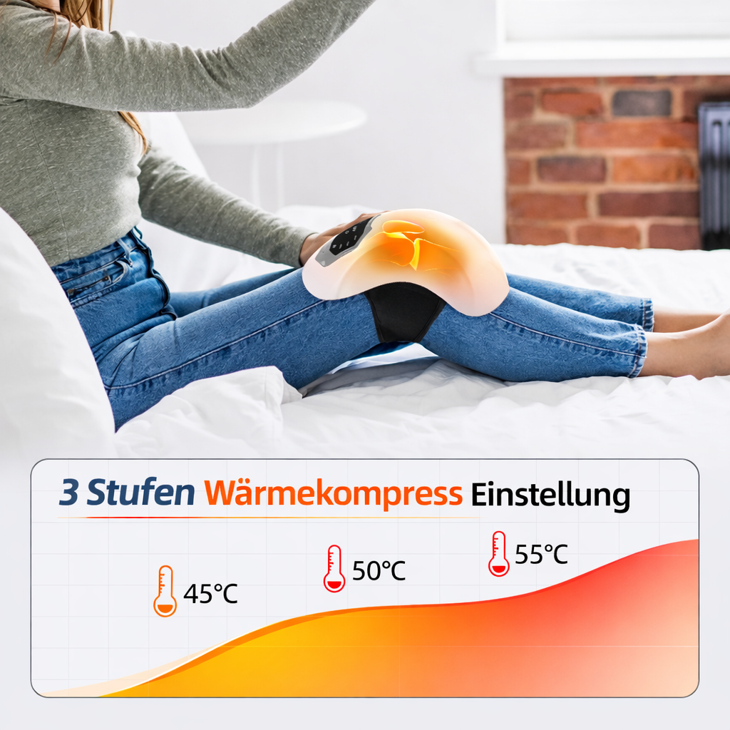 Drahtloses Elektrisches Kniemassagegerät mit Wärme, Vibration und Rotlichttherapie