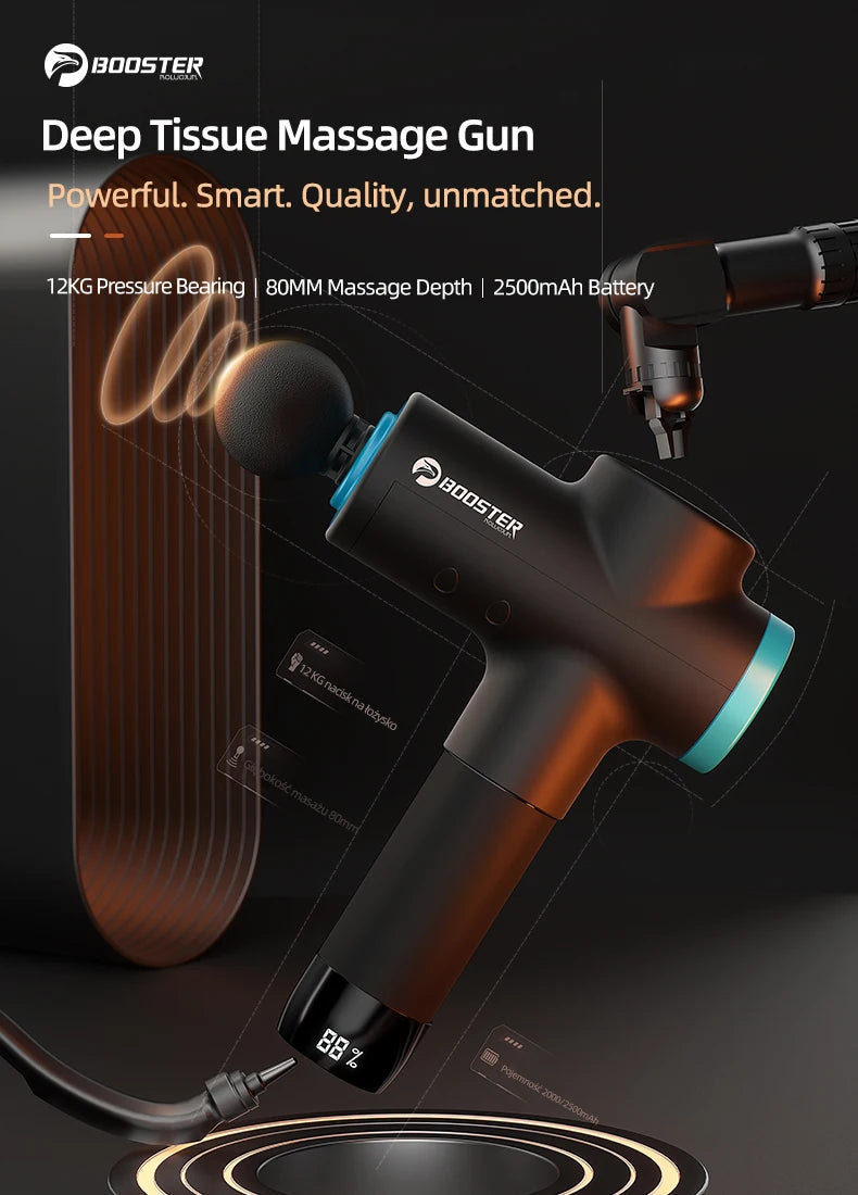 BOOSTER M2-12V LCD-Display Massagepistole Professioneller Tiefenmuskulatur-Massager Körperentspannung Faszienpistole Fitness