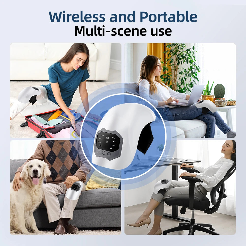 Drahtloses Elektrisches Kniemassagegerät mit Wärme, Vibration und Rotlichttherapie