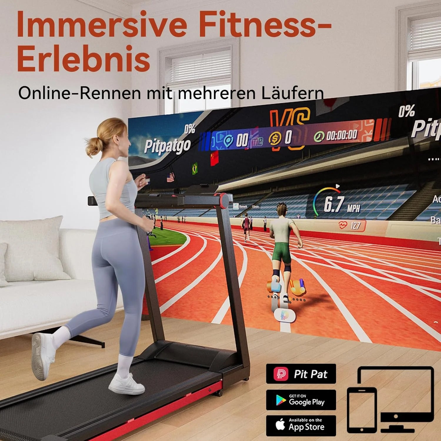 Clearance Promotion 3.5HP Foldable Incline Home Treadmill Walkingpad with Handle Bar Holder 350LBS LCD Screen App Data Monitor