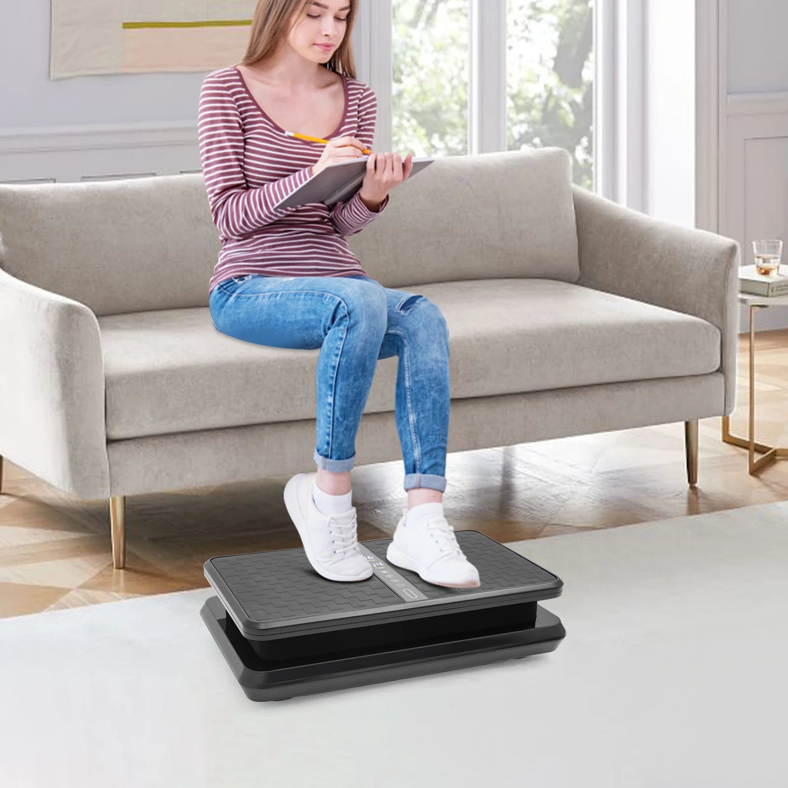 Slim Vibrationsplatte für Zuhause – Fettverbrennung, Muskelaufbau & Straffung, 200 W, 2800 RPM