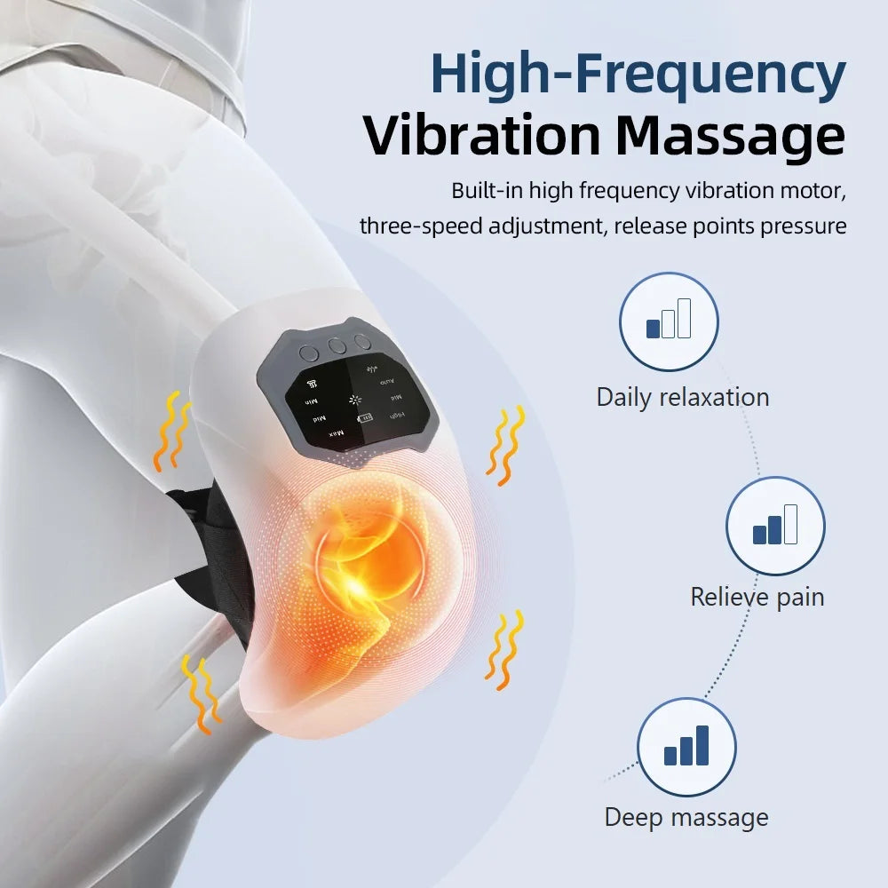 Drahtloses Elektrisches Kniemassagegerät mit Wärme, Vibration und Rotlichttherapie