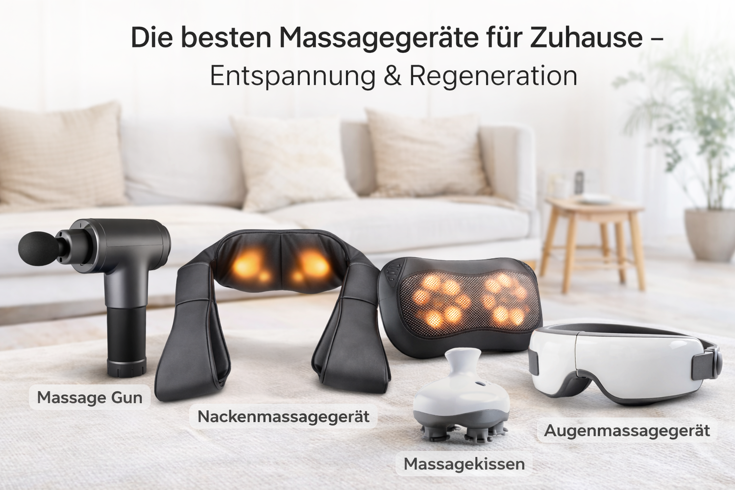 Massagegeräte für Zuhause – Massage Gun, Nackenmassagegerät und Massagekissen für Entspannung und Muskelregeneration