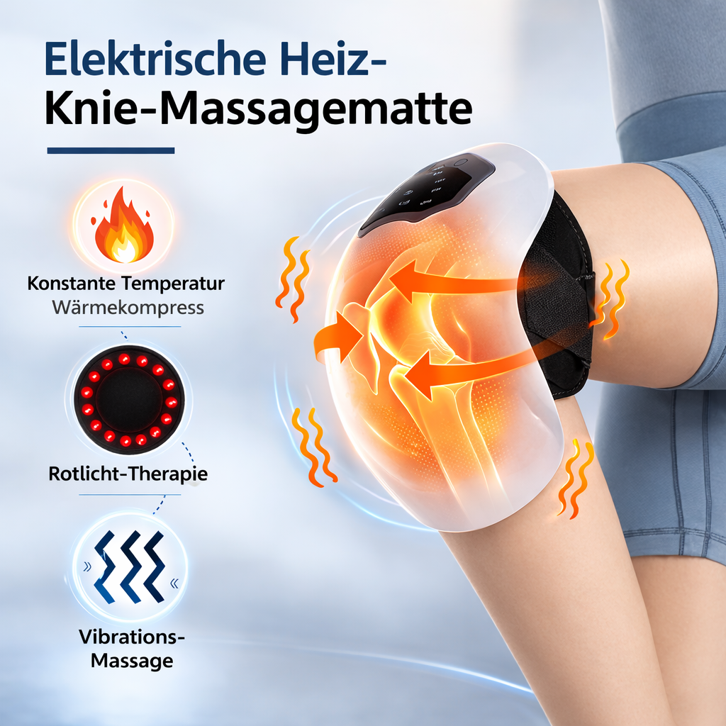 Drahtloses Elektrisches Kniemassagegerät mit Wärme, Vibration und Rotlichttherapie