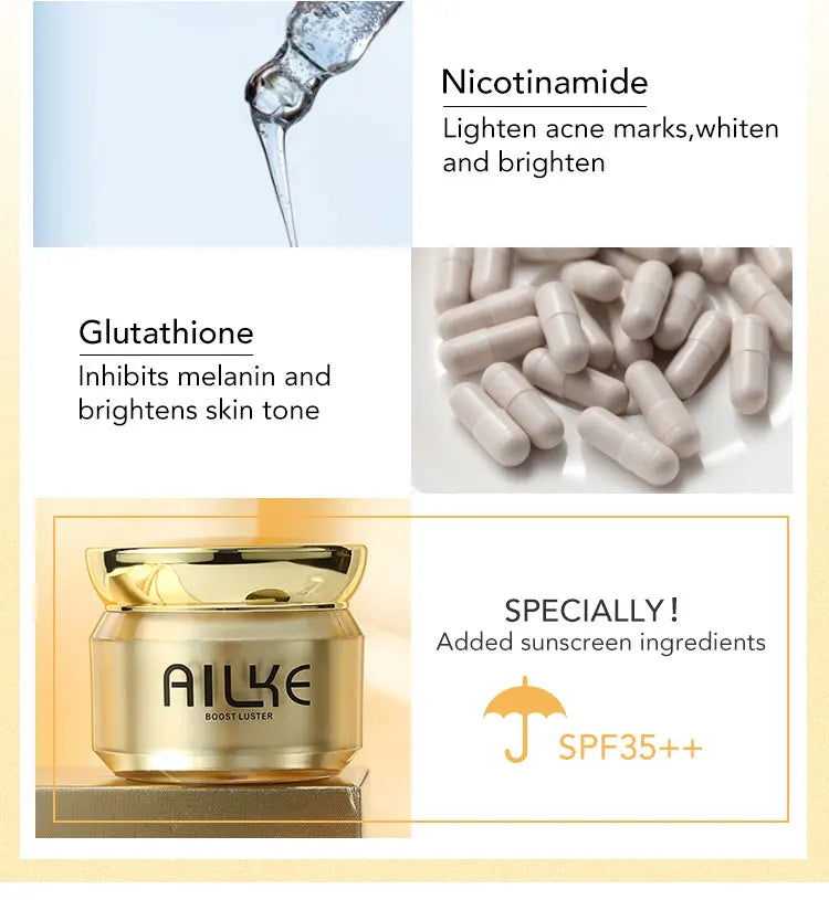 AILKE Anti-Pigment Spot Face Cream with SPF 35+ – Brightening, Moisturizing &amp; Sunburn Protection