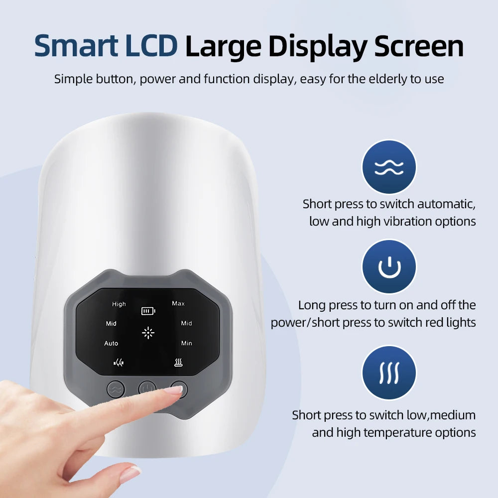 Drahtloses Elektrisches Kniemassagegerät mit Wärme, Vibration und Rotlichttherapie