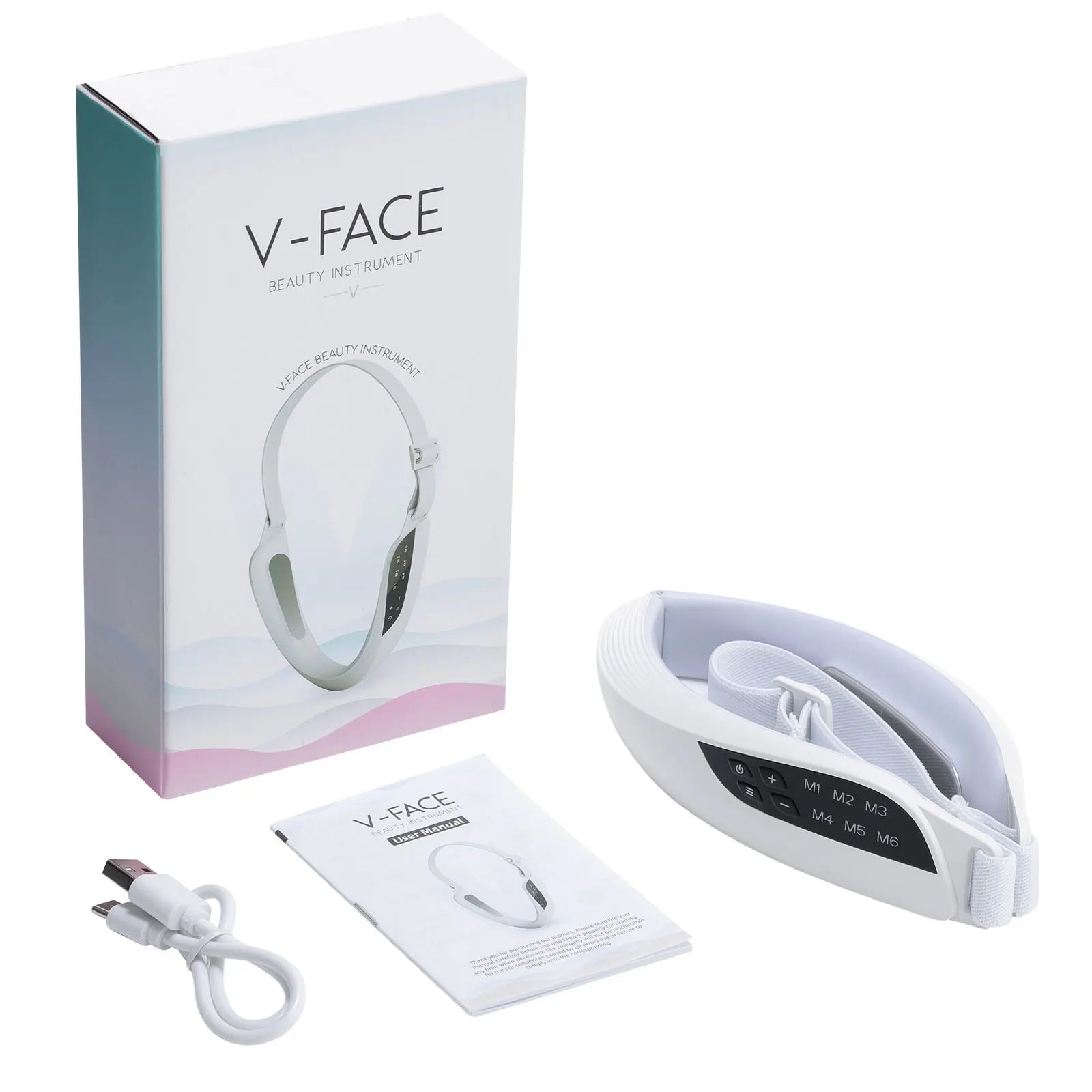 Elektrisches V-Face Lifting Beauty Device – 6 Modi, 8 Intensitätsstufen, EMS Mikrostrom-Gesichtsmassagegerät für Straffung & Doppelkinnreduzierung