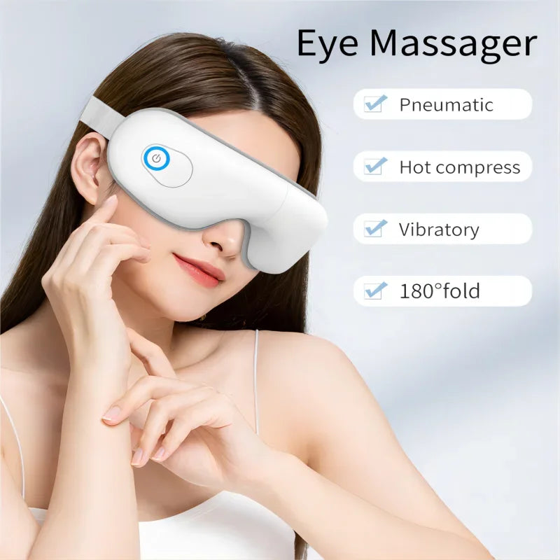 Faltbares Augenmassagegerät – Wärme, Vibration, Bluetooth-Musik, Airbag-Massage für müde Augen & bessere Entspannung