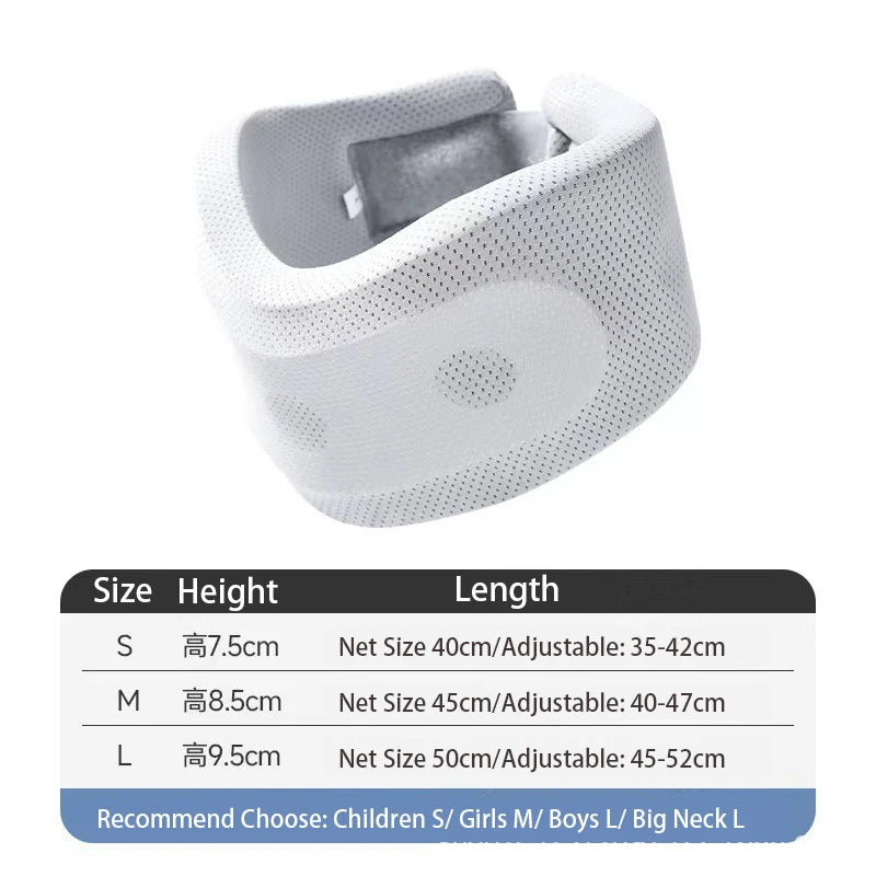 Soft Foam Cervical Neck Collar Adjustable Brace Support with Replacement Cover for Travel Office Sleeping