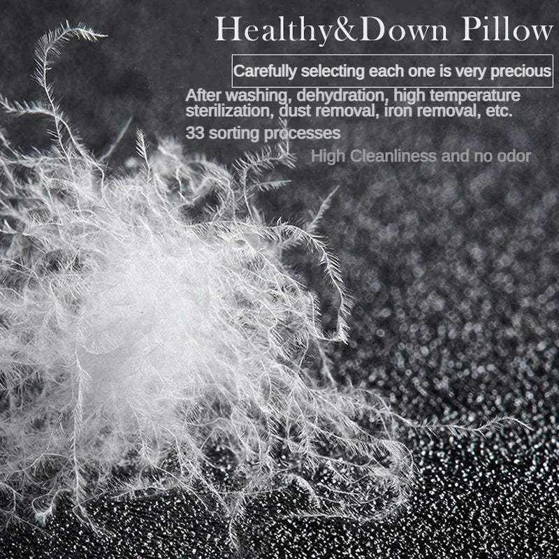 95% Gänsedaunen Kissen Weißer Baumwollkissenbezug Rechteckiges Schlafzimmerkissen Schlaf 5-Sterne-Hotel Kissen Niedrig-Mittel-Hoch Kissen zum Schlafen